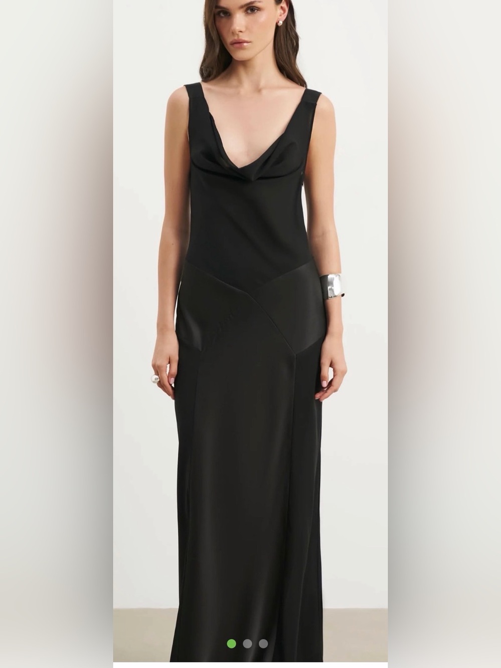 Because of Alice (BOA) Classic Black Slip Dress with Cowl Neck